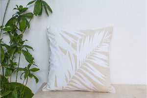 Open image in slideshow, Palm Printed Linen Cushion
