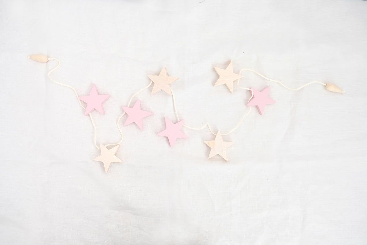 Garland Stars Natural / Pink