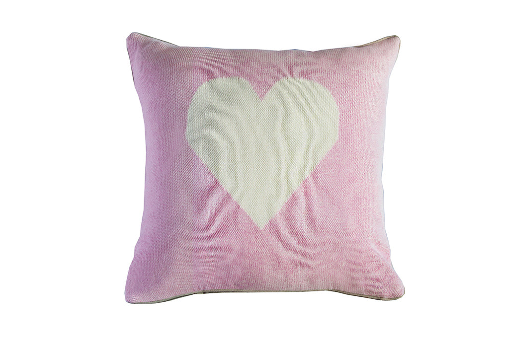 Knitted / Linen Cushion White Heart