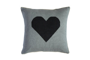 Knitted / Linen Cushion Black Heart