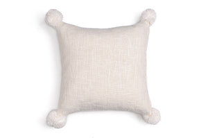 Open image in slideshow, Big Pompom Pillow White
