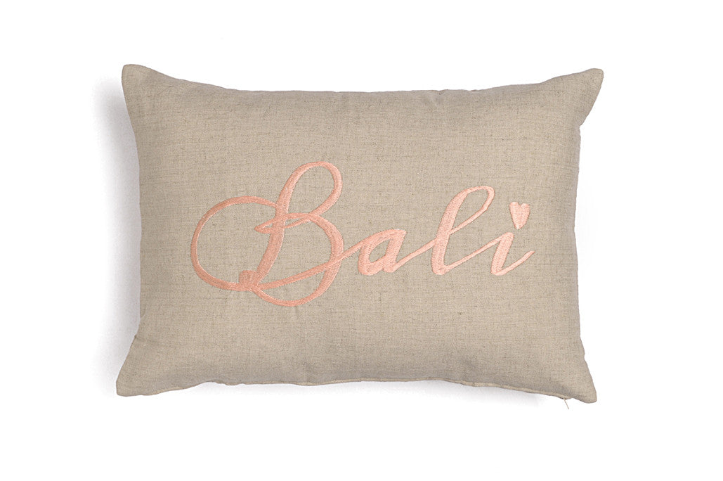 Linen cushions with embroidery Bali