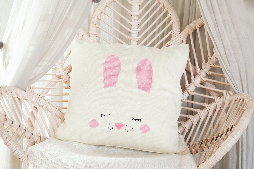 Knitted / Linen Cushion Bunny