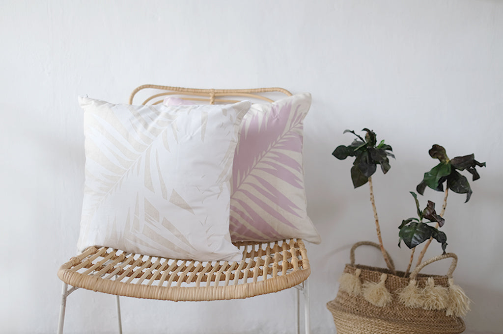 Palm Printed Linen Cushion