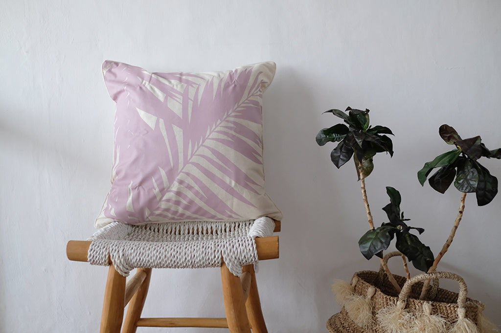 Palm Printed Linen Cushion