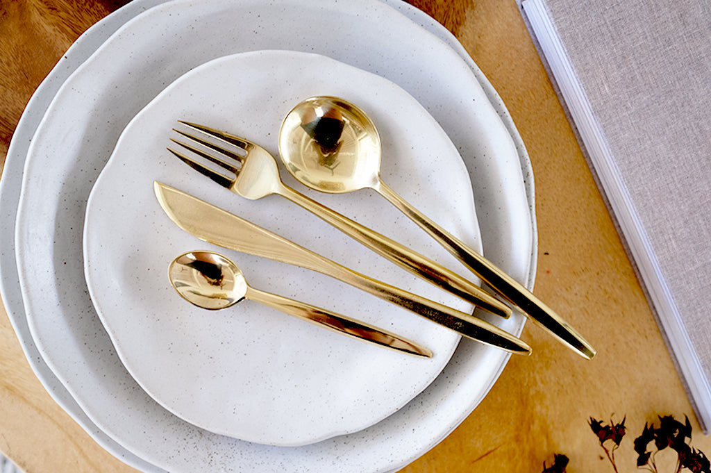 4-piece brass cutlery set